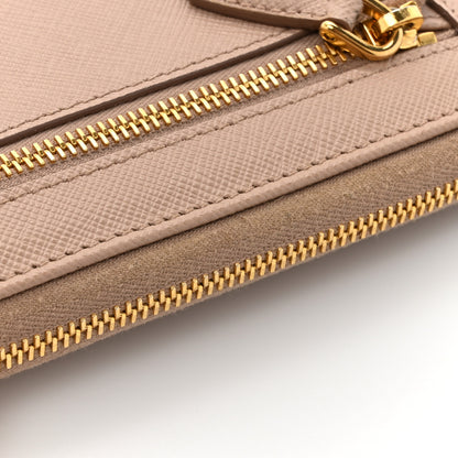 Prada Saffiano Metal Zip Around Keychain Cipria 9 of 11