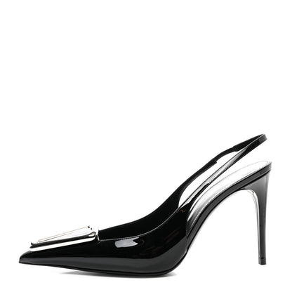 Saint Laurent Vernice Grupy Avenue 95 Slingback Pumps 40 Black 1 of 9