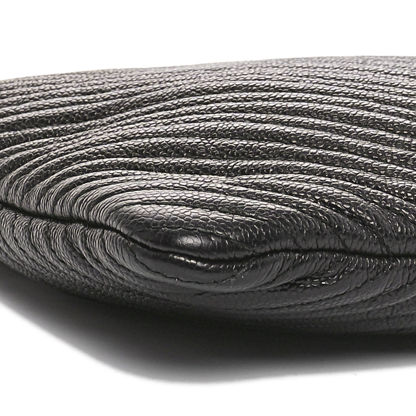 Caviar Chevron Boy Zip Pouch Black