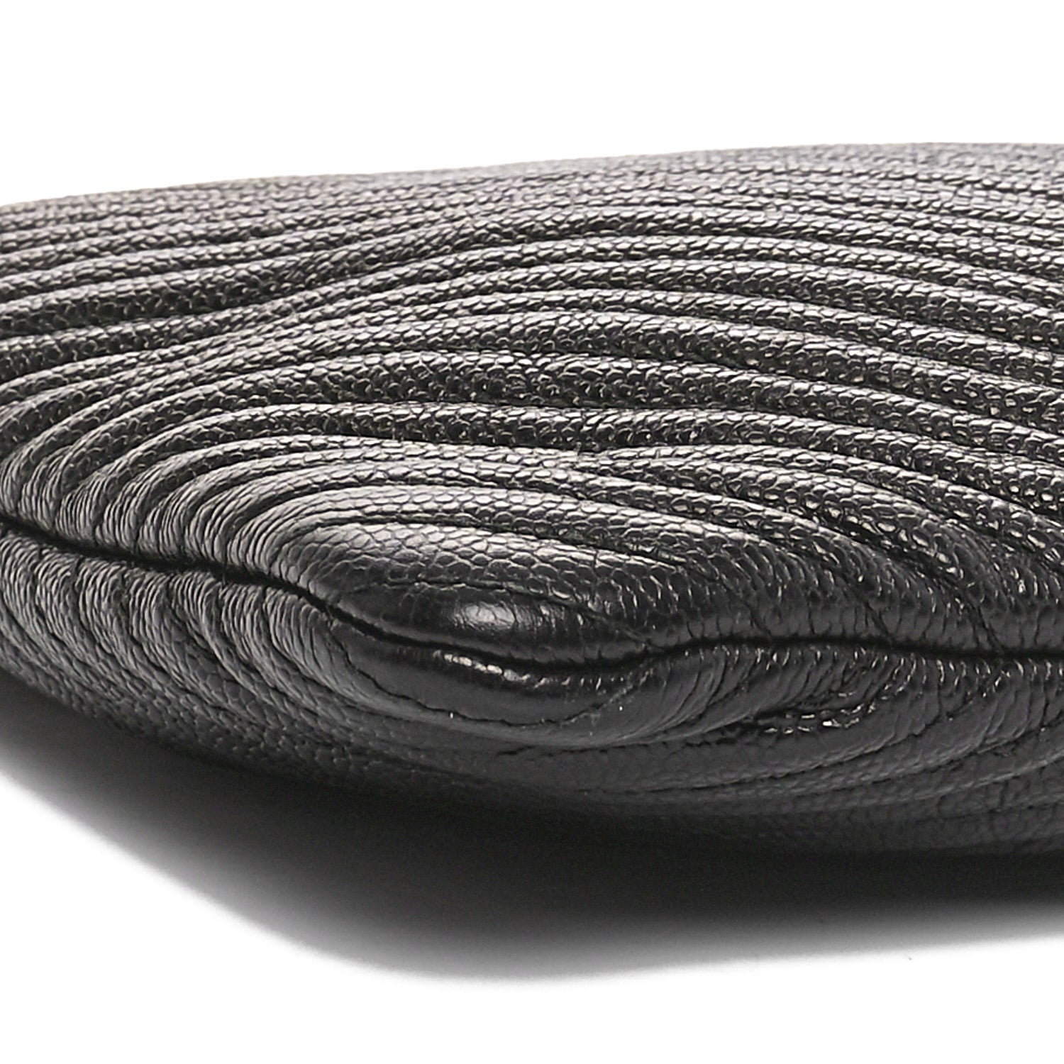 Chanel Caviar Chevron Boy Zip Pouch Black 9 of 10