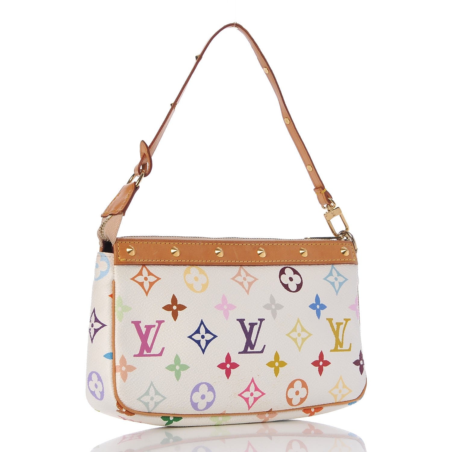 Louis Vuitton Monogram Multicolor Pochette Accessories White 3 of 8