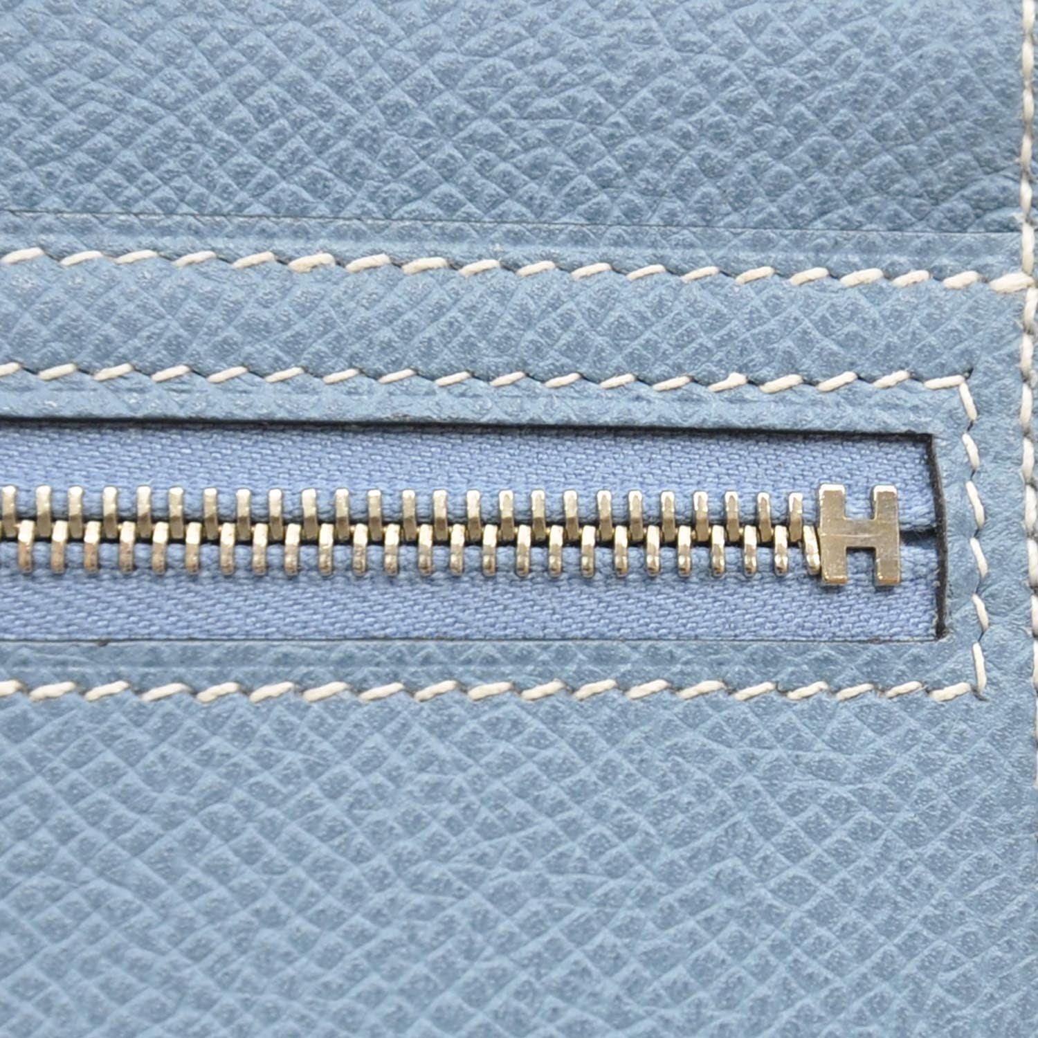 Hermes Veau Epsom Bearn Wallet Blue Jean 9 of 9