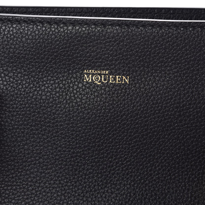 Alexander McQueen Pebbled Calfskin Large Skull Padlock Zip Around Tote Black 6 of 8