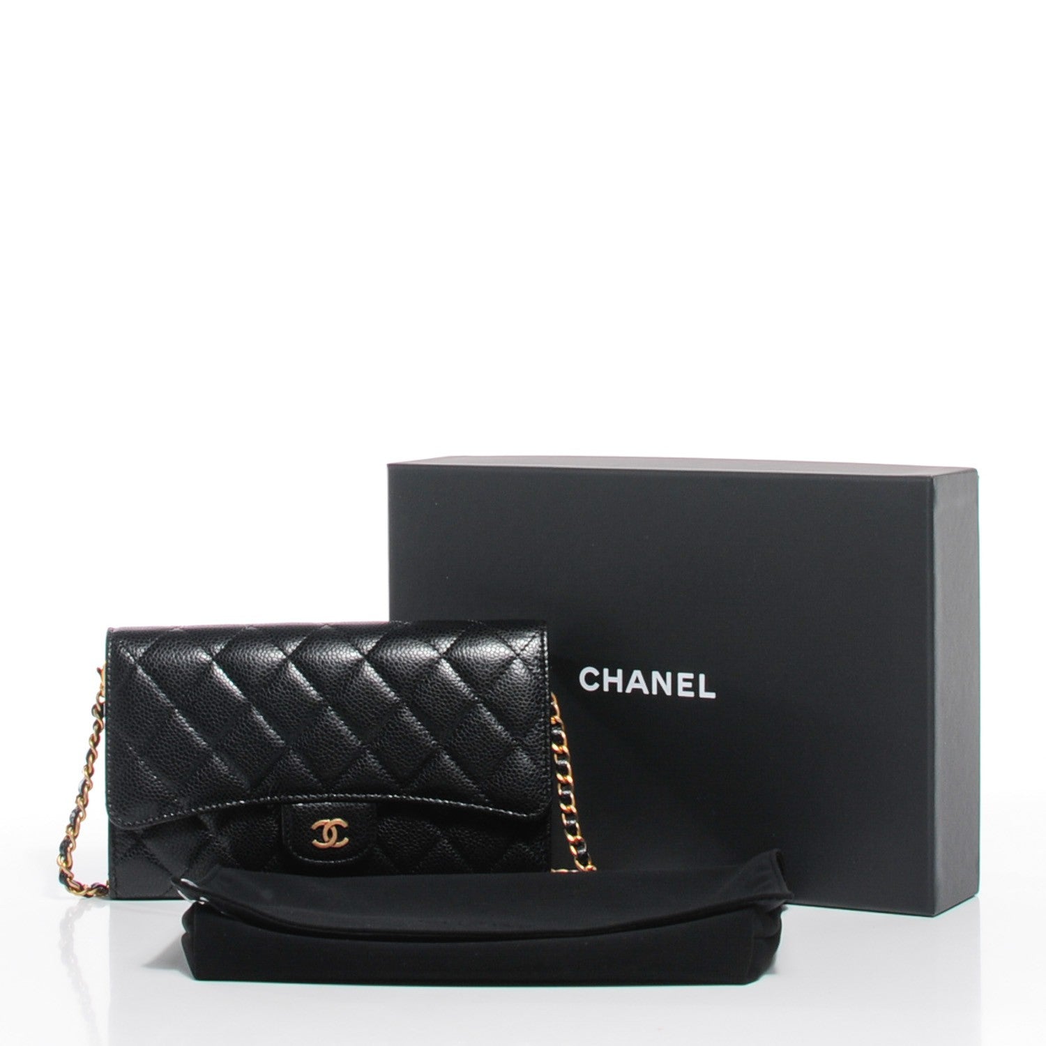 Chanel Caviar Quilted Wallet on Removable Chain Black 9 of 9