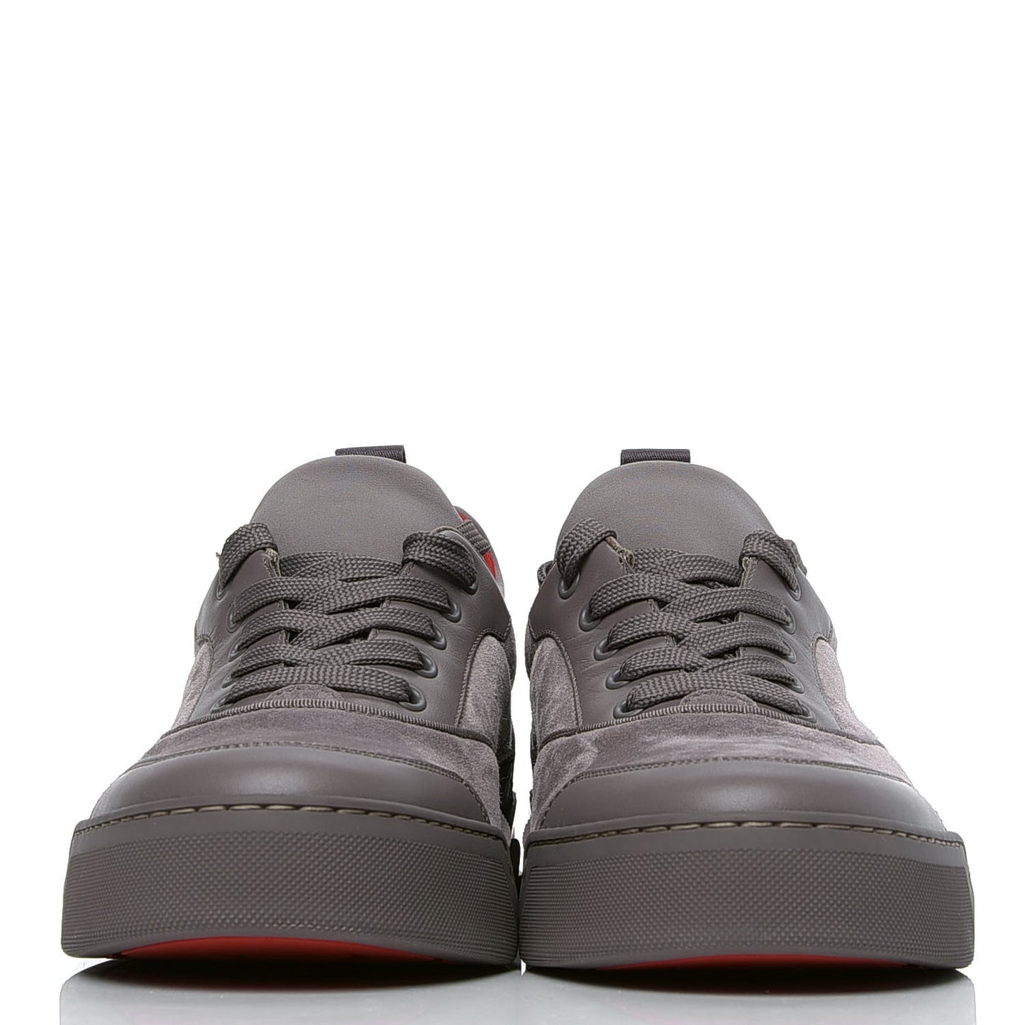Calfskin Neoprene Veau Velours Mens Aurelien Flat Sneakers 40.5 Storm
