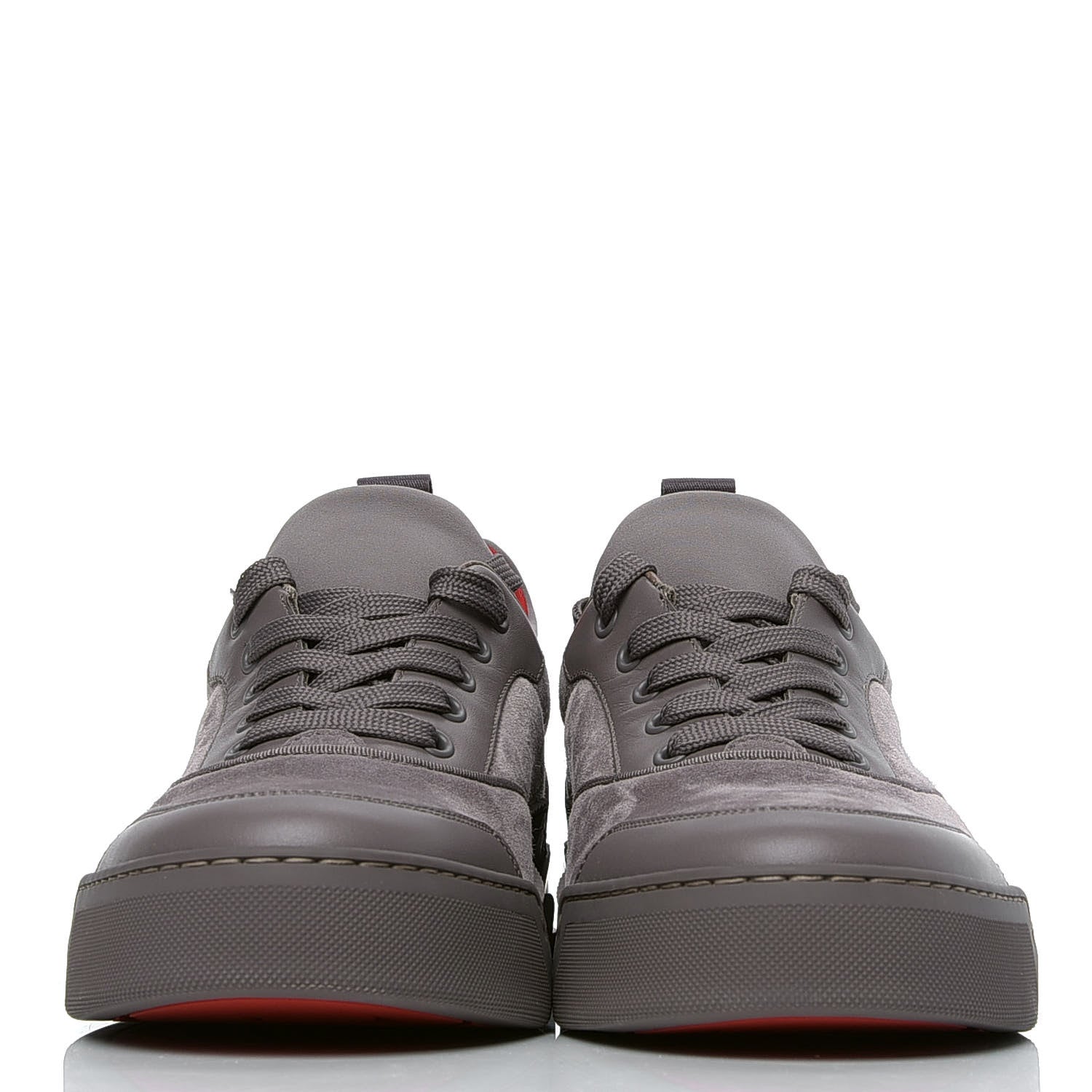 Christian Louboutin Calfskin Neoprene Veau Velours Mens Aurelien Flat Sneakers 40.5 Storm 2 of 4