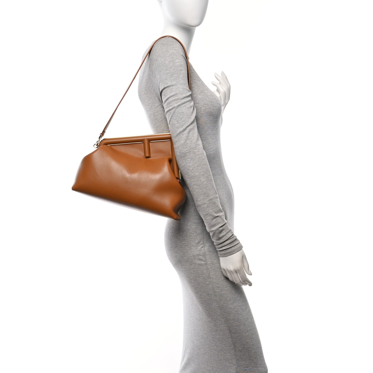 Shiny Nappa Medium Fendi First Caramello