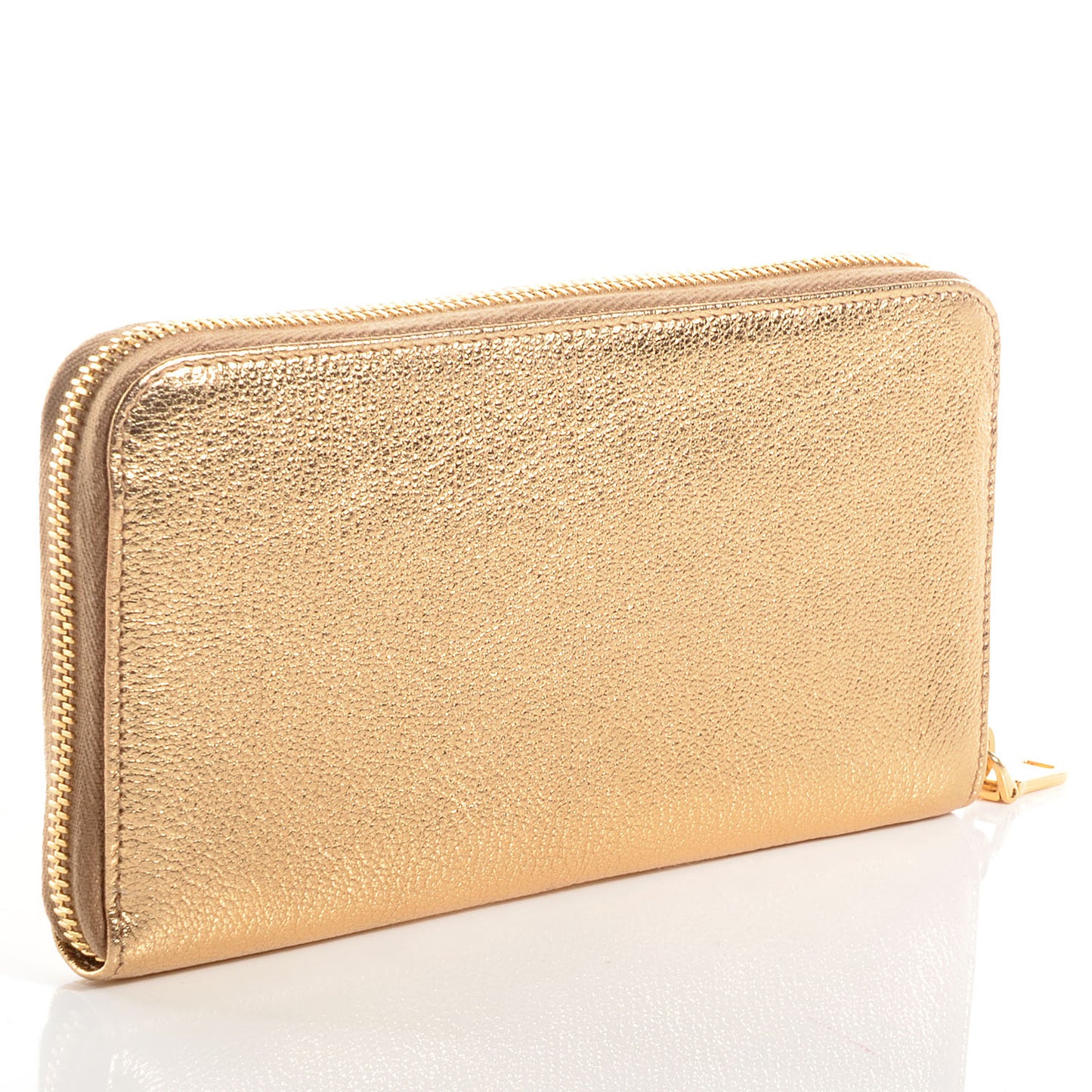 Goatskin Madras Zip Around Wallet Platinum