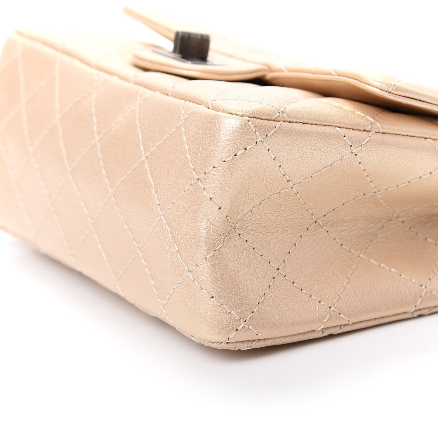 Chanel Metallic Sheepskin Quilted 2.55 Reissue Mini Flap Beige 7 of 10