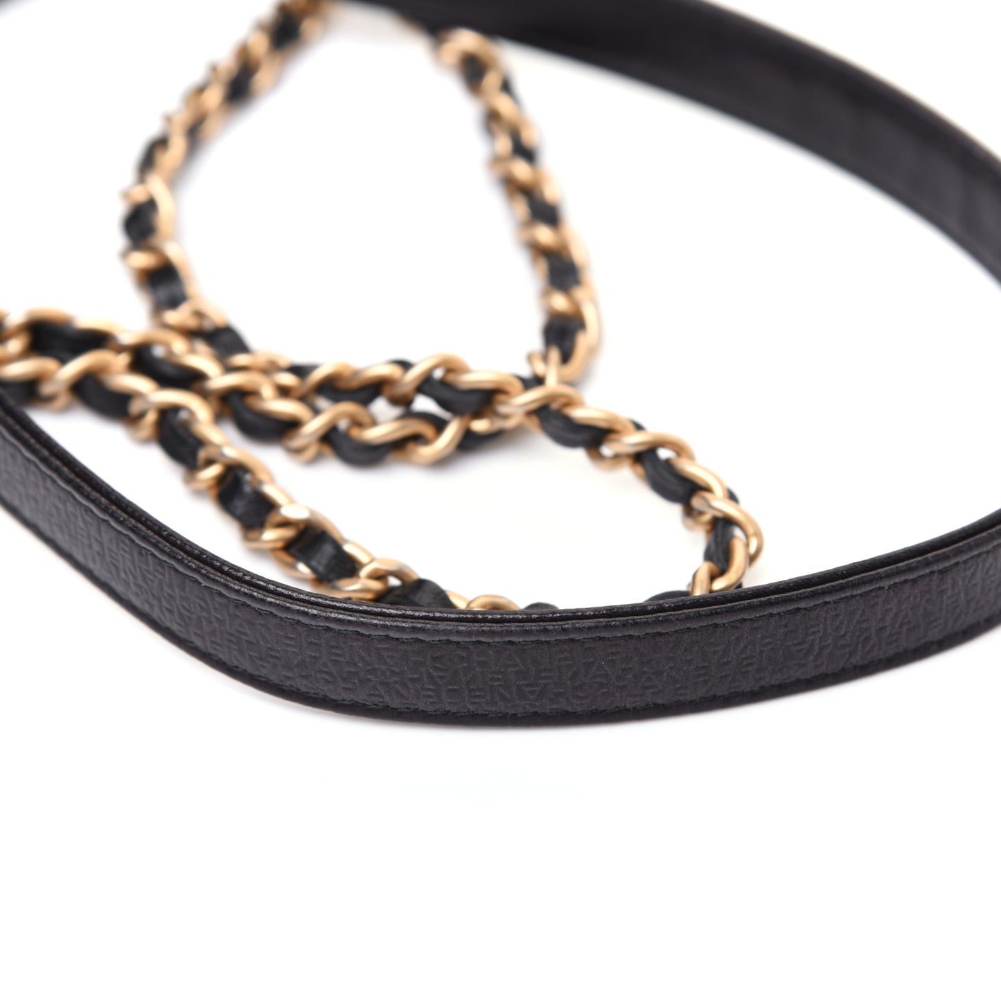 Letter Calfskin Embossed Quilted Square Wallet On Chain WOC Black