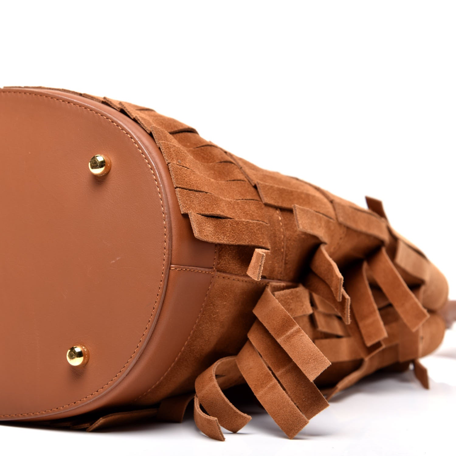 Burberry Prorsum Suede Fringe Bucket Bag Cognac 8 of 8