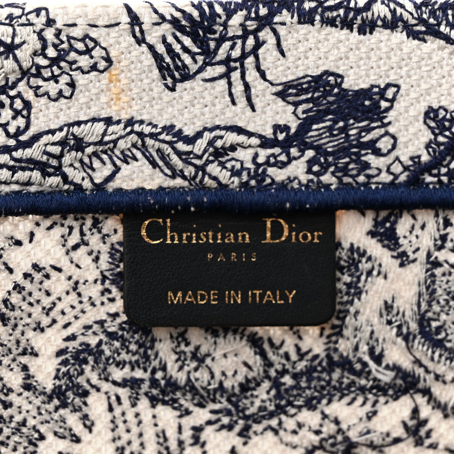 Christian Dior Canvas Embroidered Medium Dioriviera Toile De Jouy Book Tote Blue 6 of 17