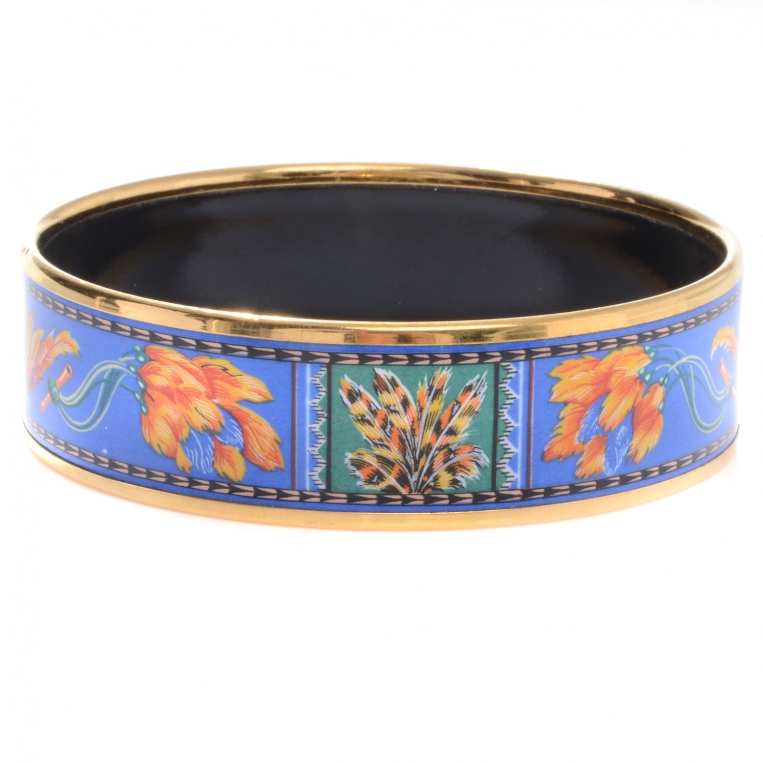Hermes Enamel Printed Wide Brazil Bracelet 65 3 of 5
