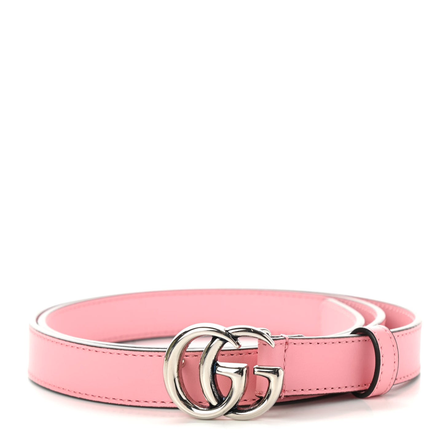 Moon Calfskin Palladium Double G 20mm Belt 75 30 Wild Rose