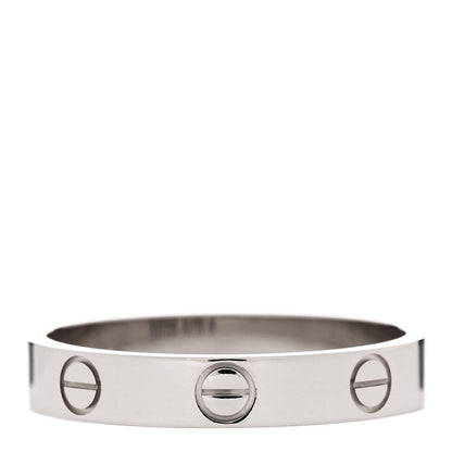 Cartier 18K White Gold 3.5mm LOVE Wedding Band Ring 56 7.5 3 of 5