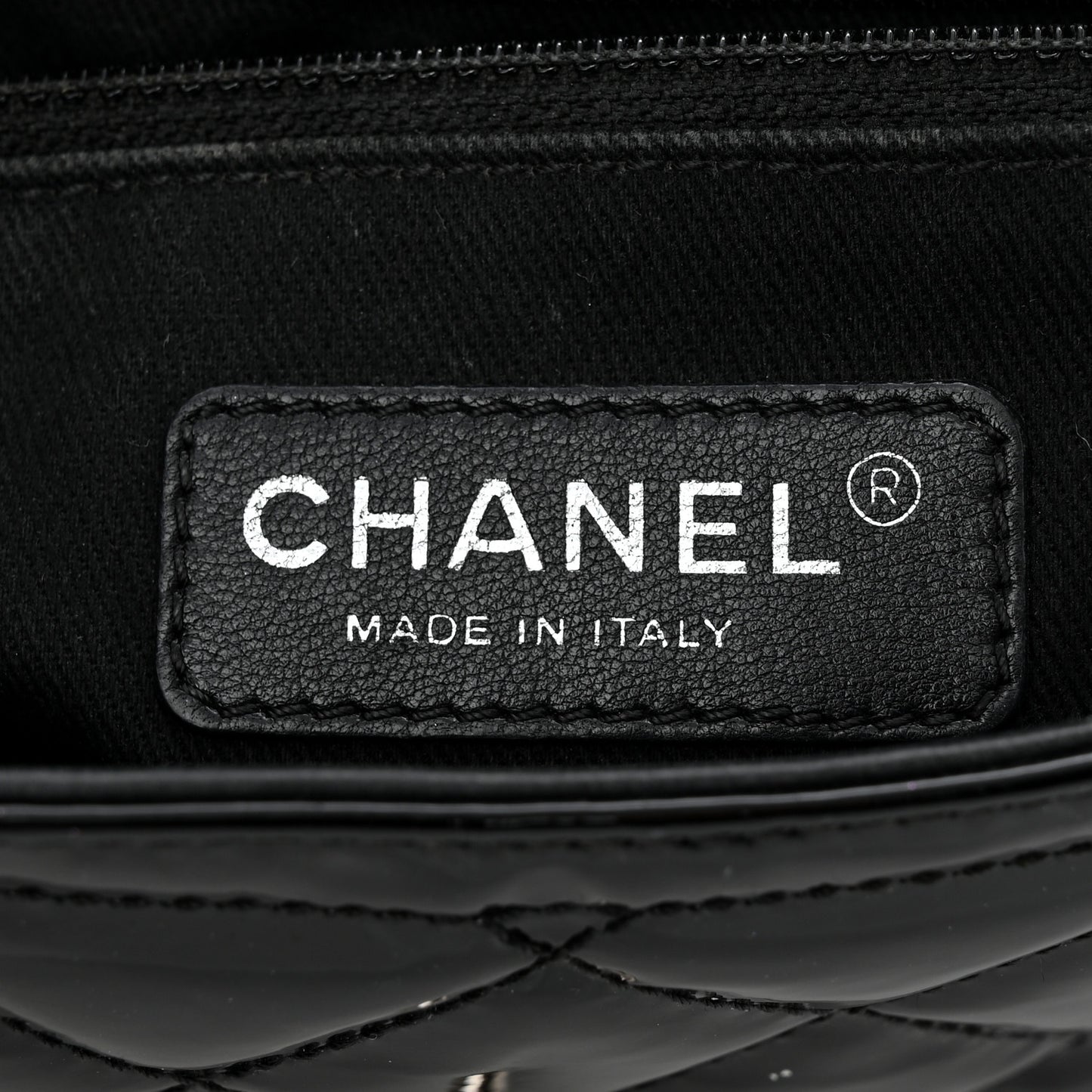 Patent Quilted Small Coco Shine Flap Black