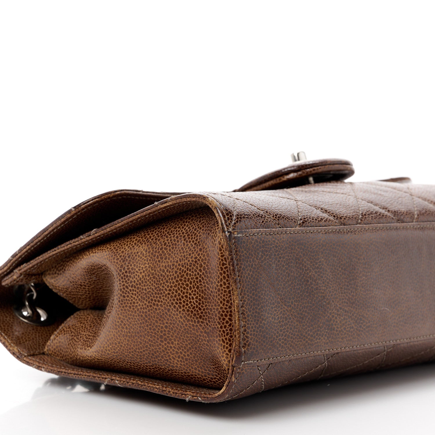 Chanel Crumpled Grained Calfskin Medium CC Crave Flap Brown 10 of 14