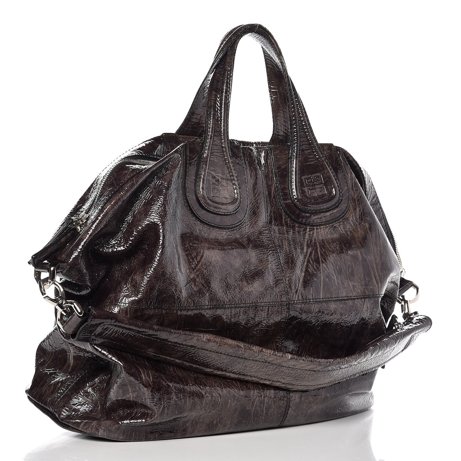 Givenchy Crinkled Patent Leather Large Nightingale Brown 3 of 10