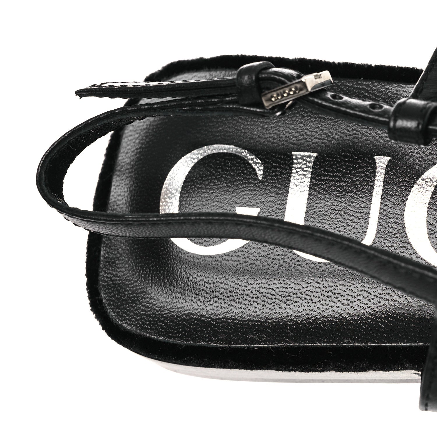 Gucci New Velvet Ashmir GG Monogram Malaga Kid Slingback Ballet Flats 37 Black 9 of 10