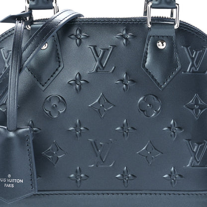 Louis Vuitton Metallic Calfskin Debossed Monogram Alma BB Steel Blue 7 of 10