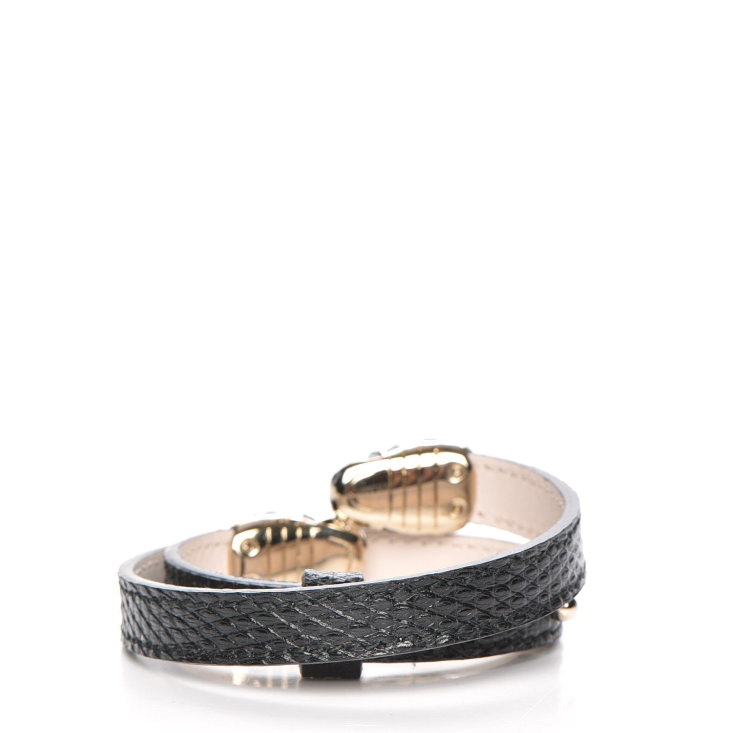 Bulgari Shiny Lizard Serpenti Forever Multi-coiled Bracelet M Black Light Gold 3 of 6