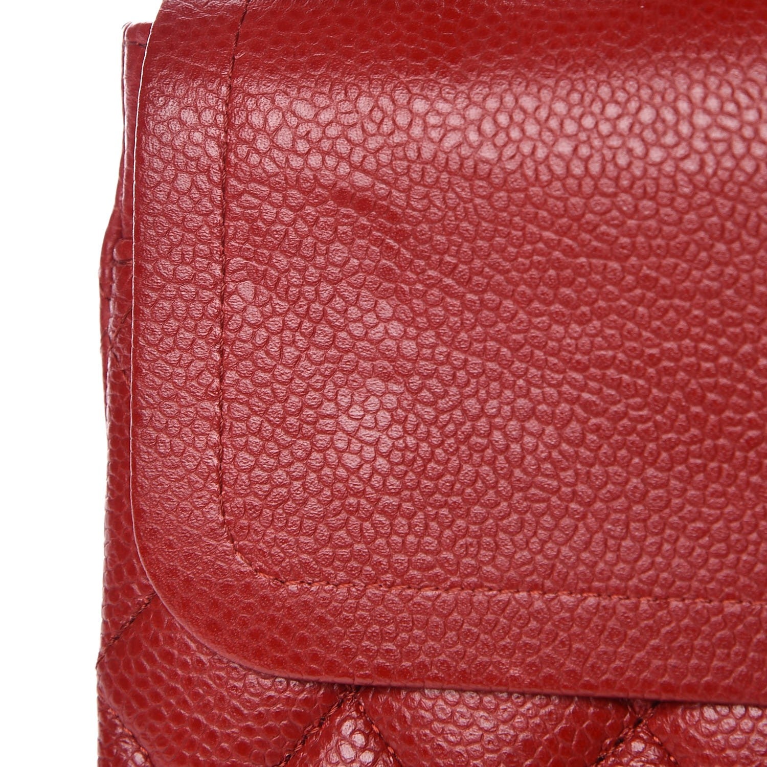 Chanel Caviar Quilted Medium Double Flap Dark Red 9 of 10