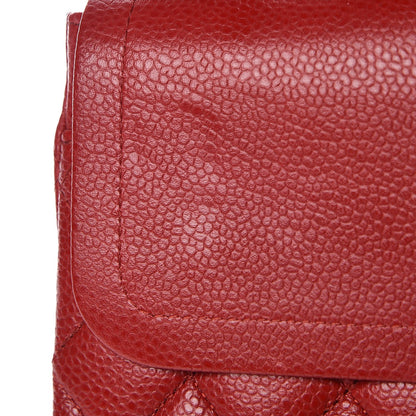 Chanel Caviar Quilted Medium Double Flap Dark Red 9 of 10