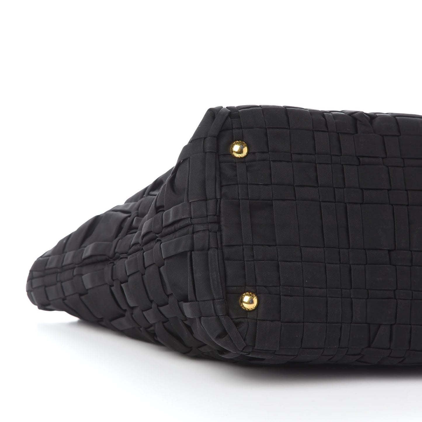 Tessuto Nylon Woven Shopping Tote Black