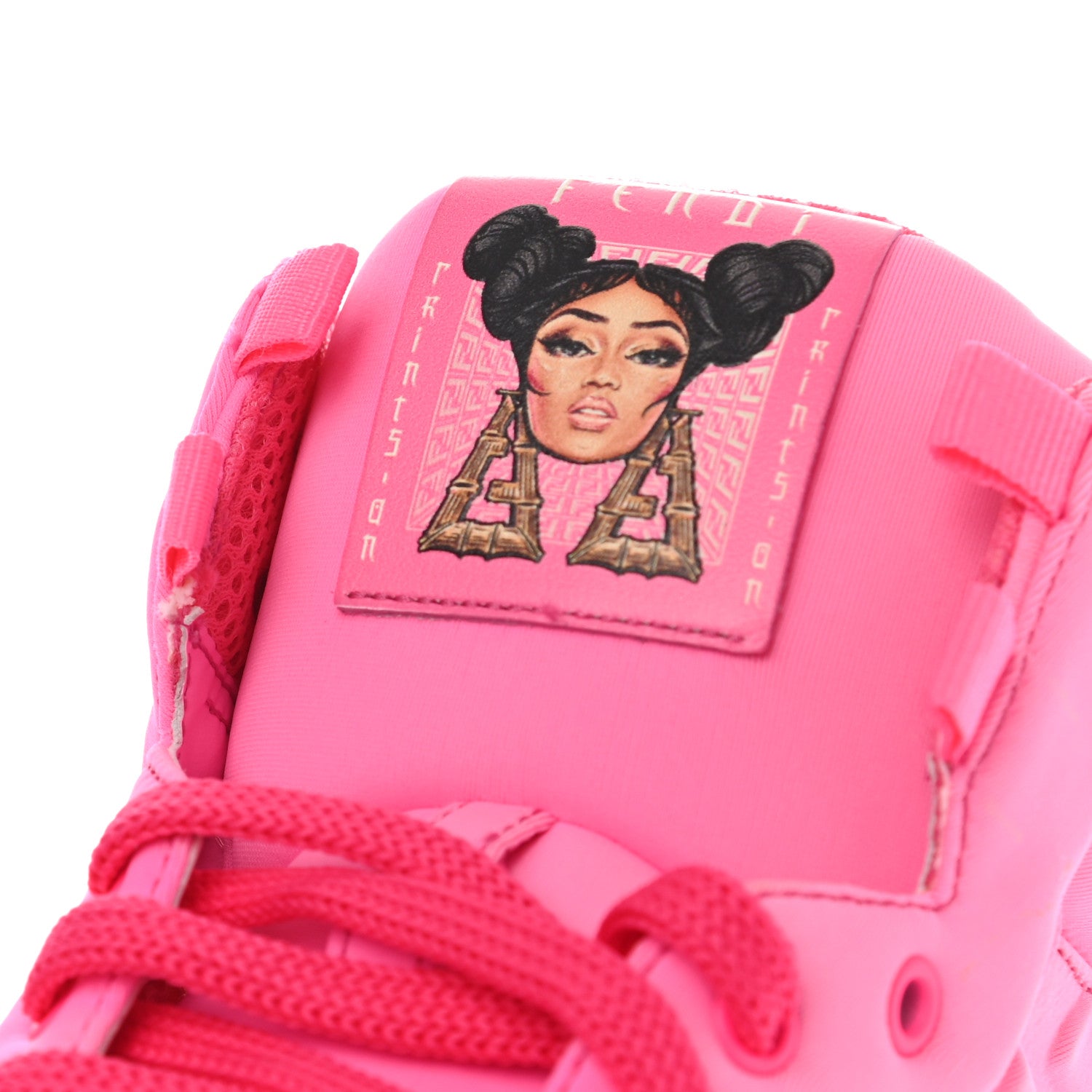 Fendi X NICKI MINAJ Lycra Macro FF Embossed Prints On High Top Sneakers 38 Pink 7 of 8