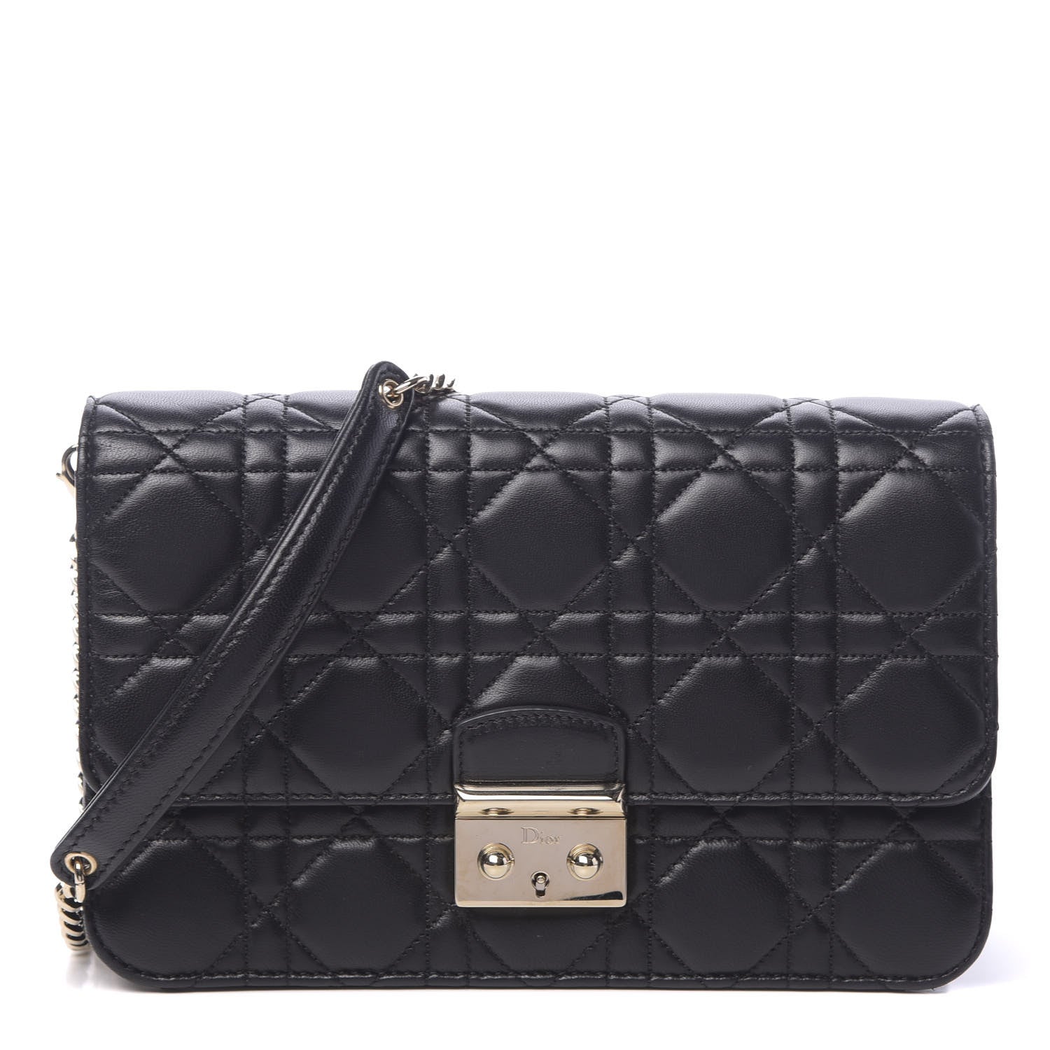 Christian Dior Lambskin Cannage Miss Dior Promenade Pouch Black 1 of 11