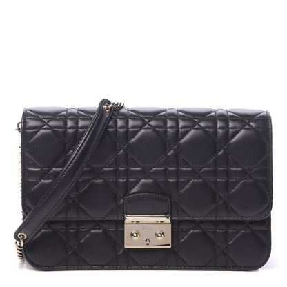 Christian Dior Lambskin Cannage Miss Dior Promenade Pouch Black 1 of 11