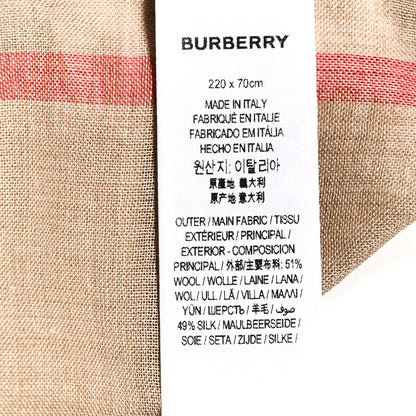 Burberry Wool Silk Gauze Giant Check Lightweight Scarf Archive Beige 3 of 3