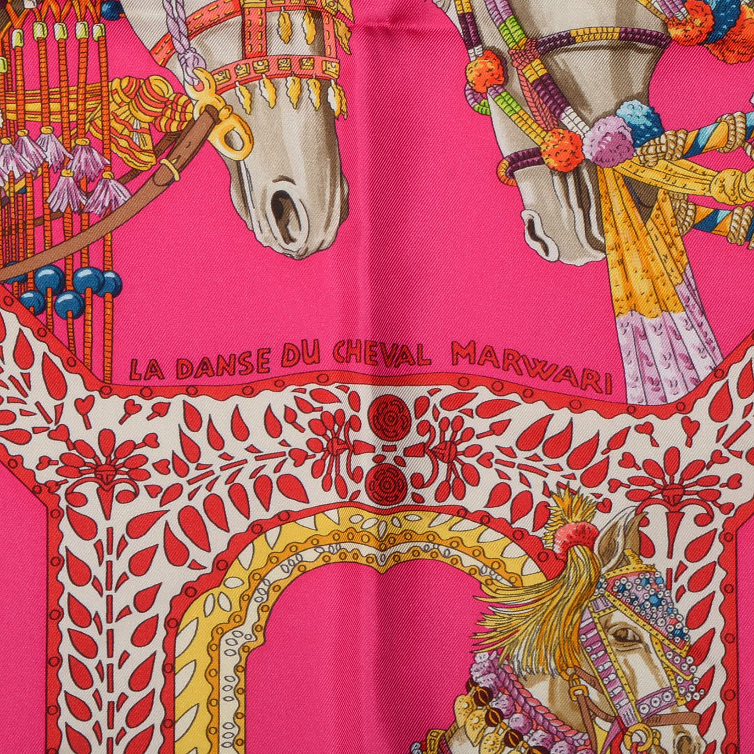 Hermes Silk La Danse du Cheval Marwari Scarf 90 3 of 6