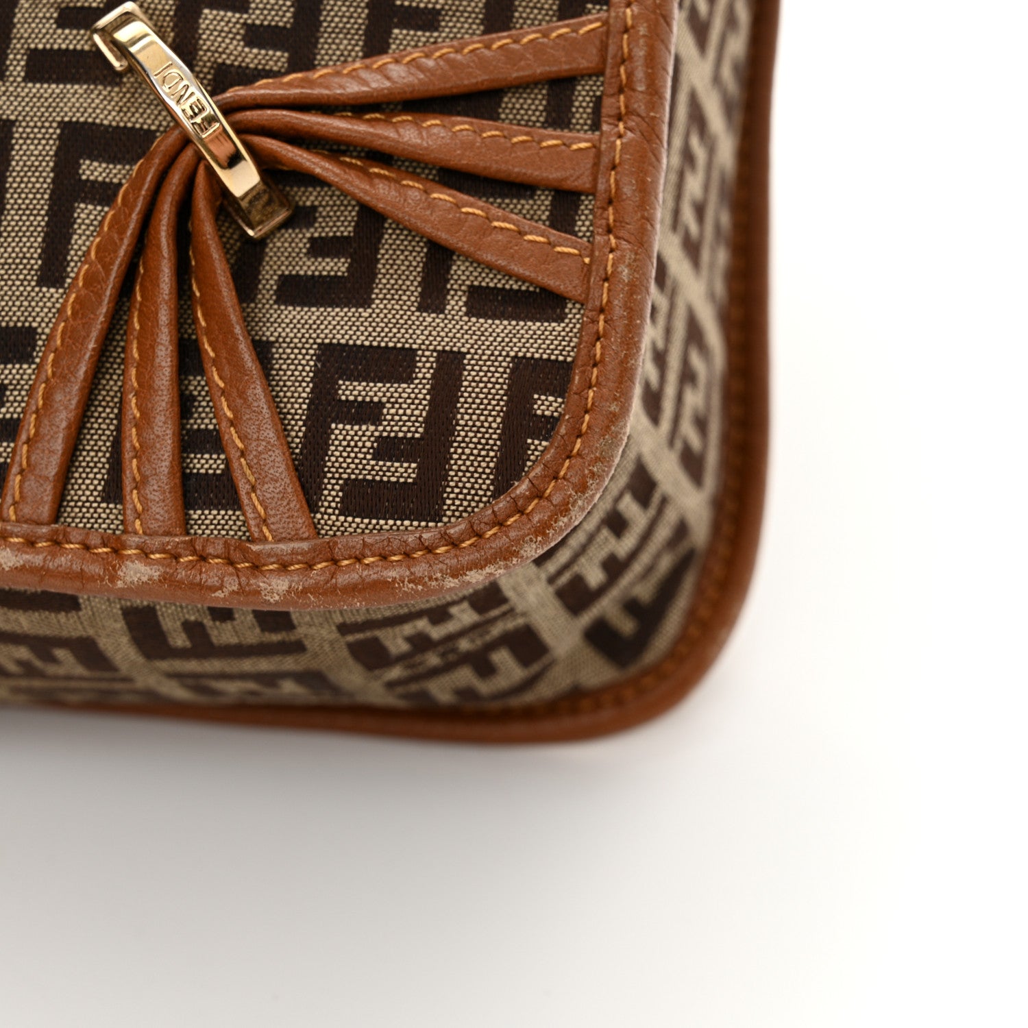 Fendi Zucchino Crossbody Messenger Panna Cuoio 14 of 16