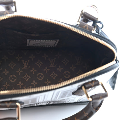 Louis Vuitton X FORNASETTI Calfskin Architettura Alma BB Black White 5 of 8