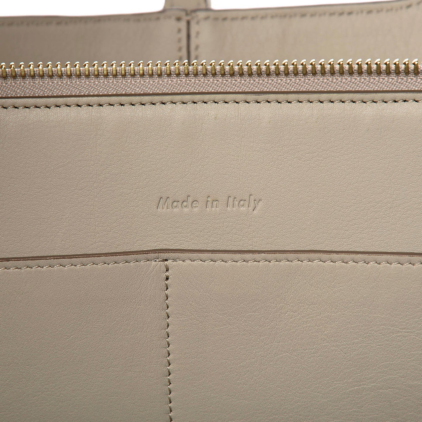 Calfskin Bi-Color Medium Tri-Fold Bag Pale Beige