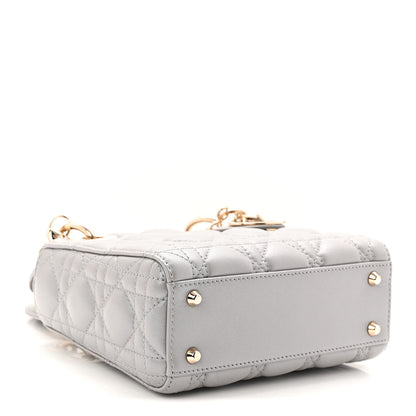 Christian Dior Metallic Lambskin Cannage Mini Lady Dior Grey 4 of 10