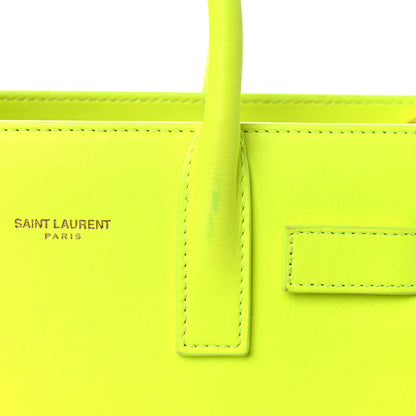 Saint Laurent Calfskin Nano Sac De Jour Neon Yellow 18 of 27