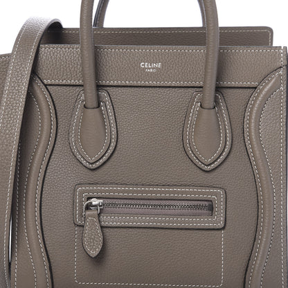 Celine Drummed Calfskin Nano Luggage Souris 9 of 9