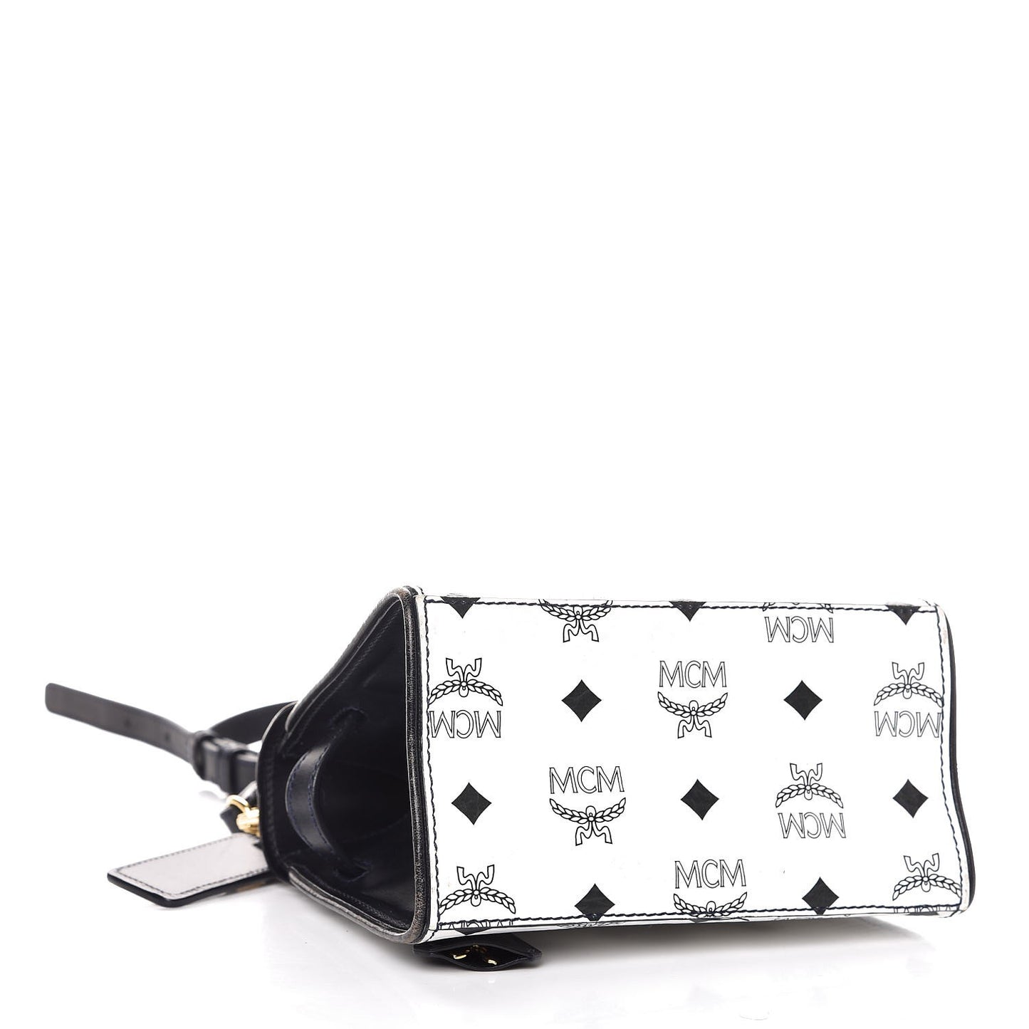 Visetos Heritage Padlock Satchel Black White