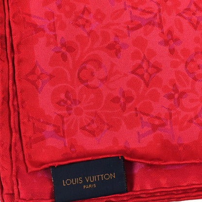 Louis Vuitton Silk Monogram Floral Square Scarf Pink 3 of 3