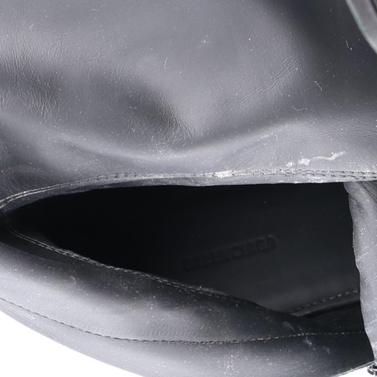 Calfskin Distressed Biker Boots 39 Black