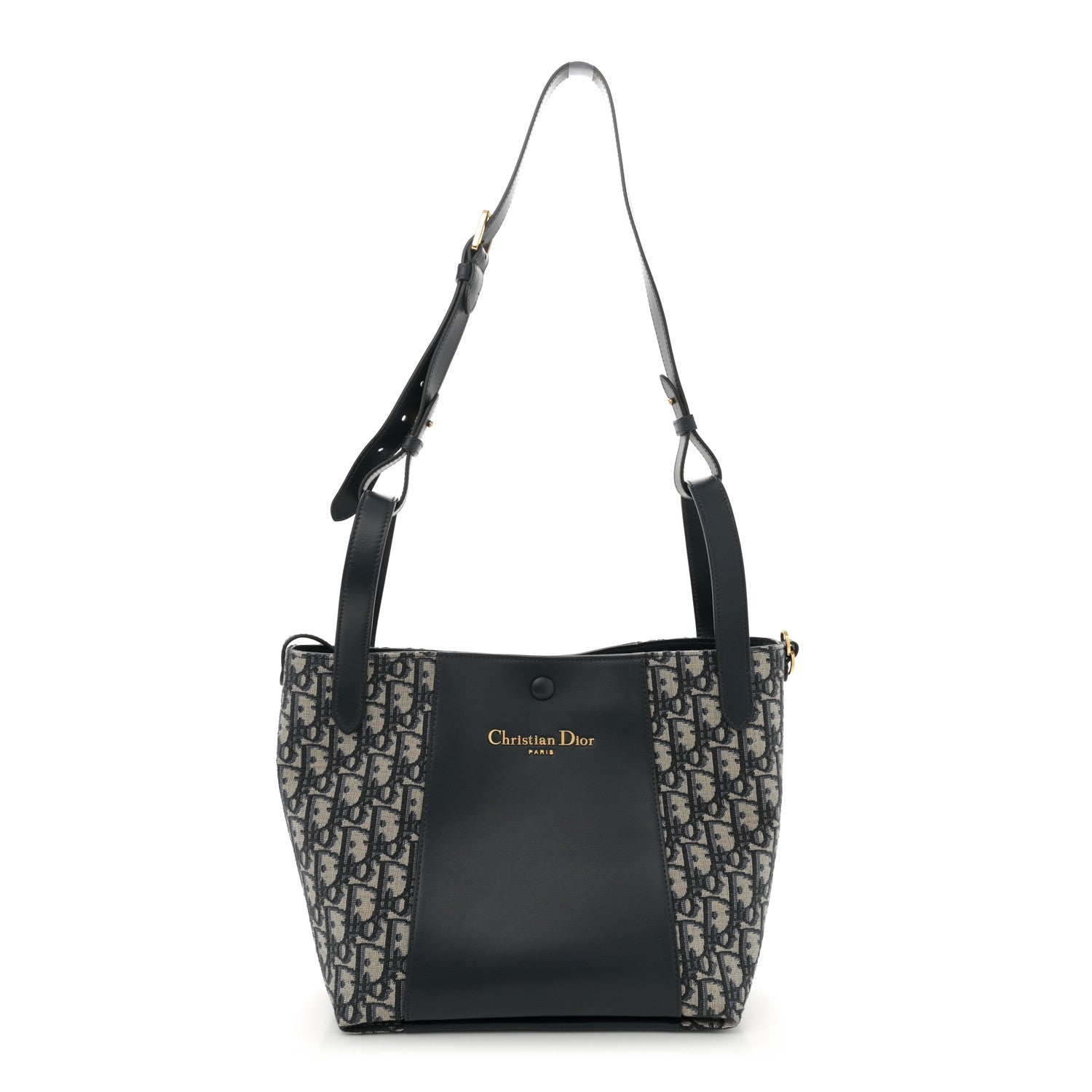 Christian Dior Oblique Calfskin Medium Signature Bucket Bag Blue 1 of 11