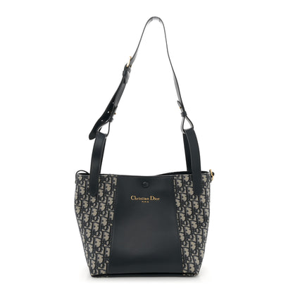 Christian Dior Oblique Calfskin Medium Signature Bucket Bag Blue 1 of 11