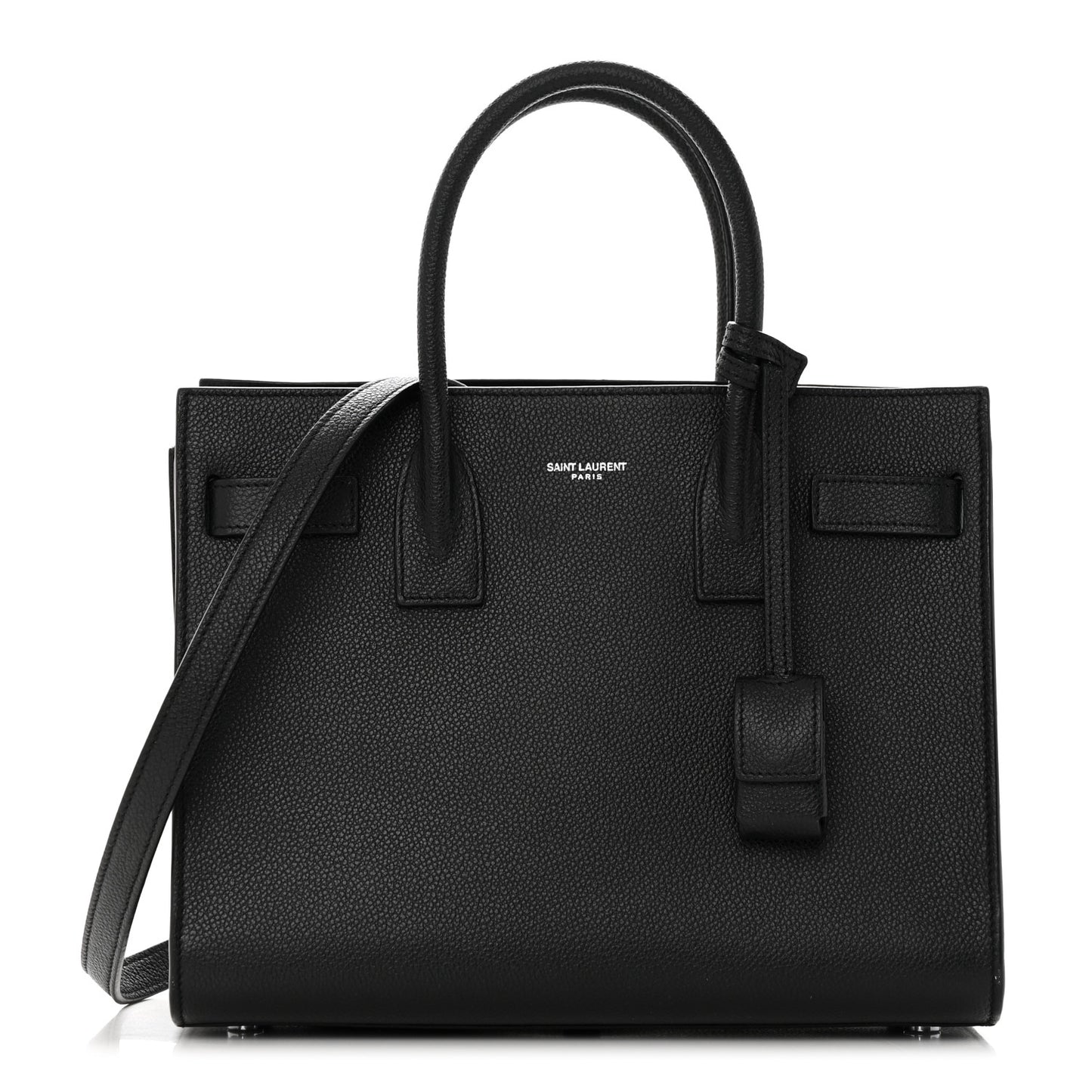 Grained Calfskin Baby Sac De Jour Black