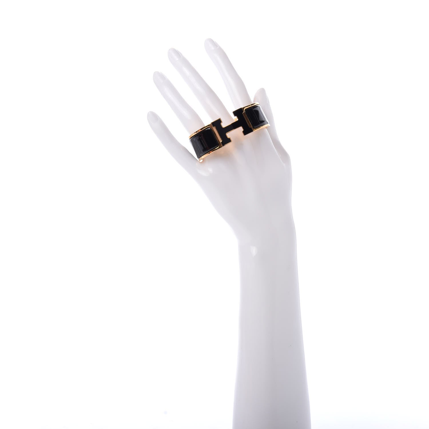 Hermes Enamel Wide Clic Clac H Bracelet PM Black 2 of 5