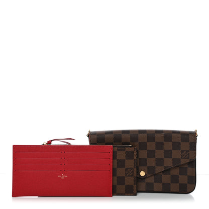 Louis Vuitton Damier Ebene Pochette Felicie Chain Wallet 3 of 11