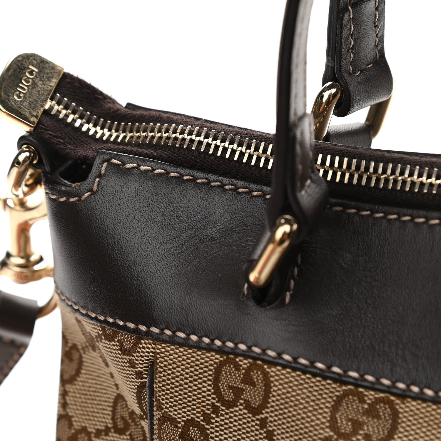 Gucci Monogram Web Mayfair Top Handle Satchel Dark Brown 14 of 14