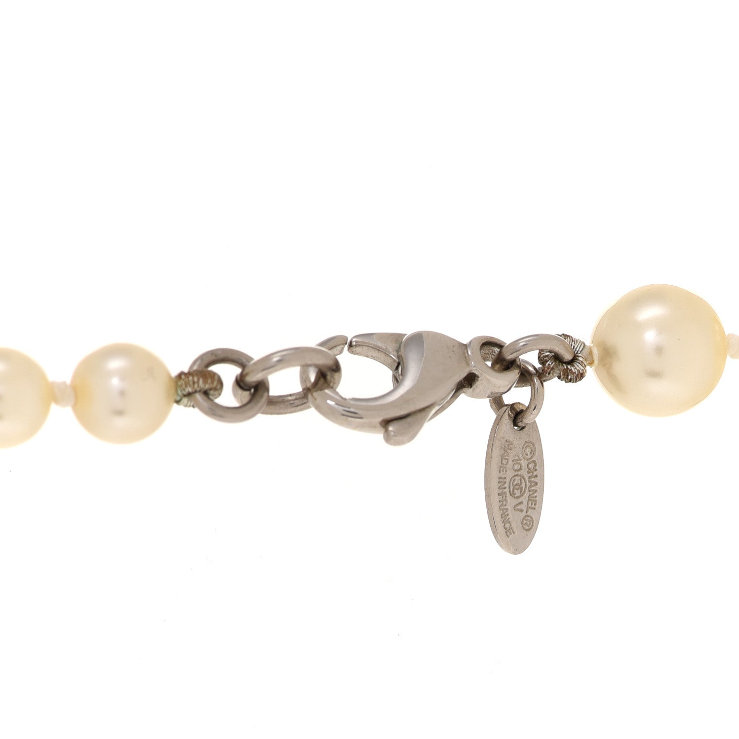 Chanel Pearl Multistrand CC Long Necklace Pearly White 5 of 6