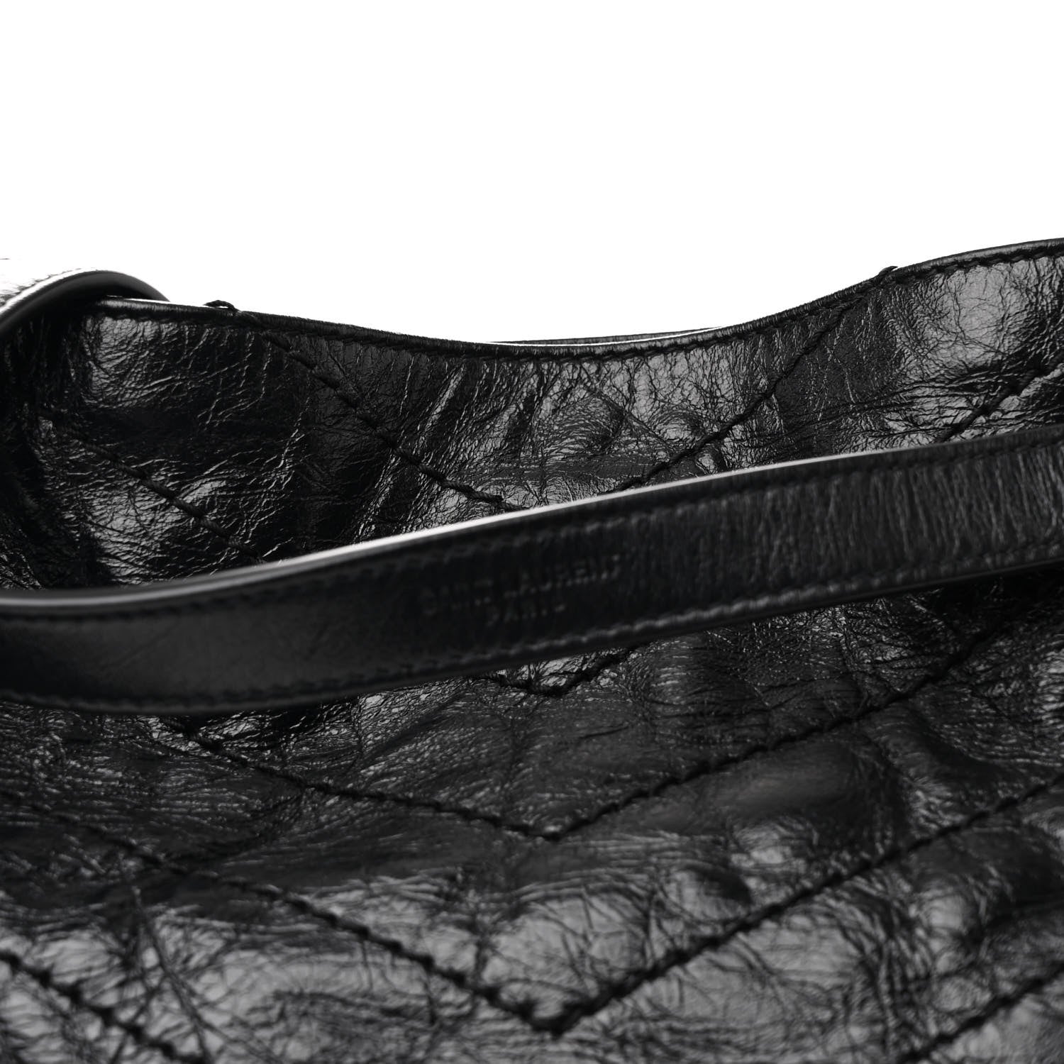 Saint Laurent Crinkled Calfskin Matelasse Monogram Medium Niki Shopper Tote Black 8 of 11